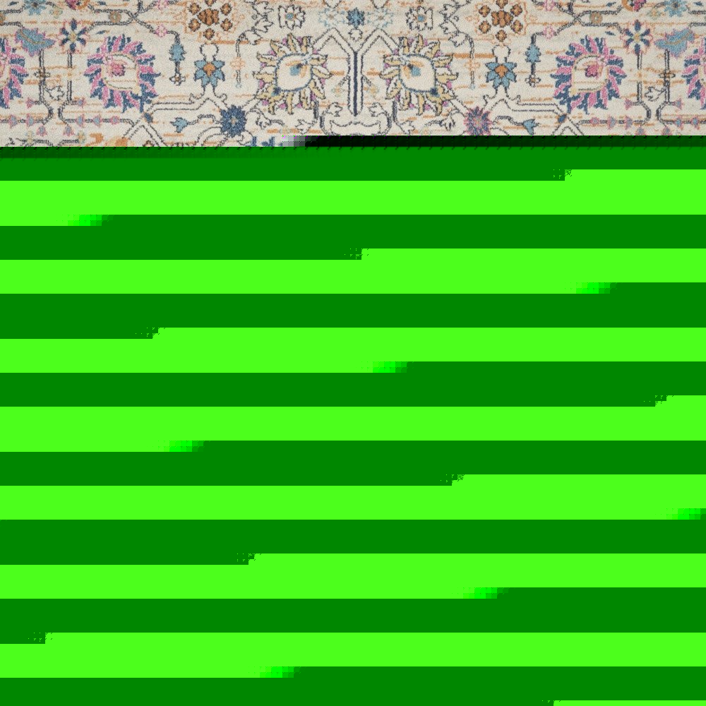 9' X 12' Cream Floral Power Loom Area Rug