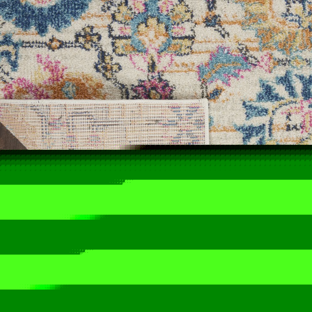 9' X 12' Cream Floral Power Loom Area Rug