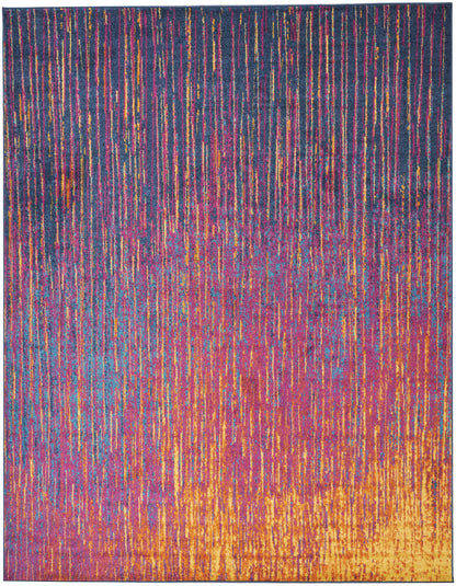 9' X 12' Fuchsia Abstract Power Loom Area Rug