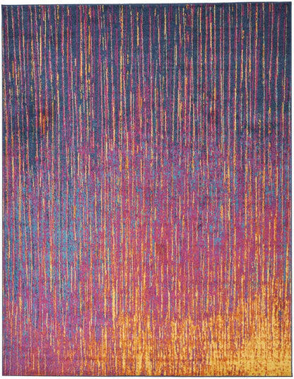 9' X 12' Fuchsia Abstract Power Loom Area Rug