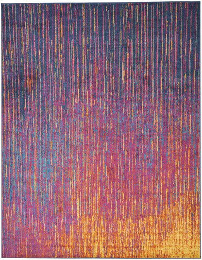 9' X 12' Fuchsia Abstract Power Loom Area Rug