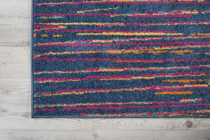 9' X 12' Fuchsia Abstract Power Loom Area Rug