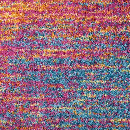9' X 12' Fuchsia Abstract Power Loom Area Rug