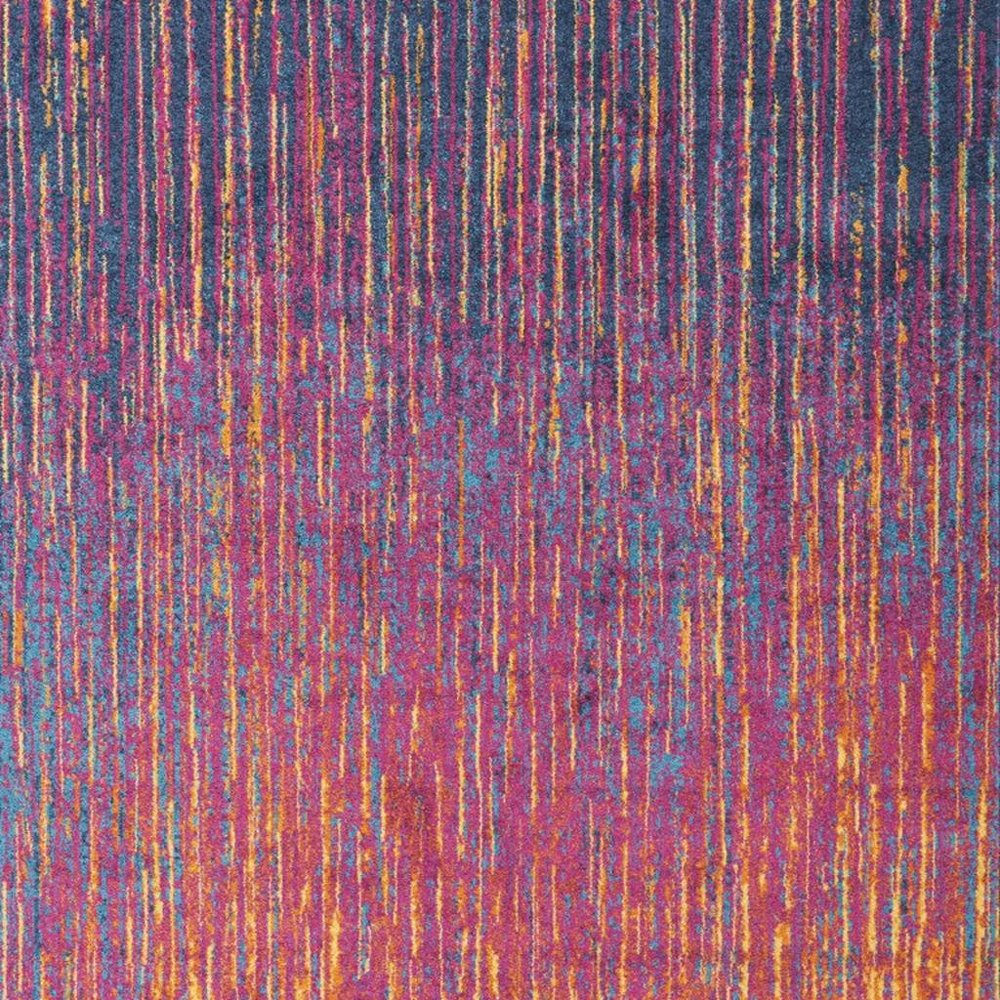 9' X 12' Fuchsia Abstract Power Loom Area Rug