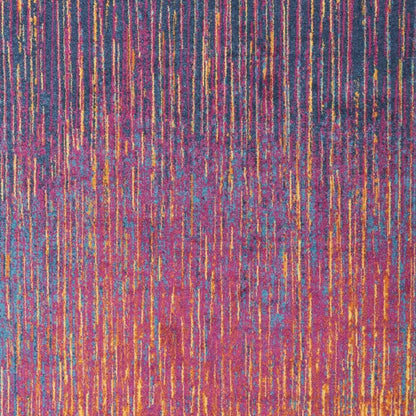 9' X 12' Fuchsia Abstract Power Loom Area Rug