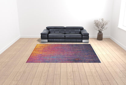 9' X 12' Fuchsia Abstract Power Loom Area Rug