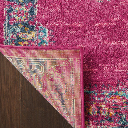 9' X 12' Fuchsia Floral Power Loom Area Rug