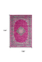 9' X 12' Fuchsia Floral Power Loom Area Rug