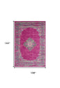 9' X 12' Fuchsia Floral Power Loom Area Rug