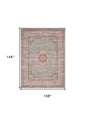 9' X 12' Gray Floral Power Loom Area Rug