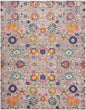 9' X 12' Gray Floral Power Loom Area Rug