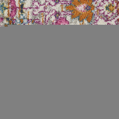 9' X 12' Gray Floral Power Loom Area Rug