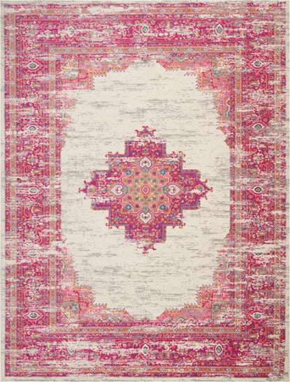 9' X 12' Pink Floral Power Loom Area Rug