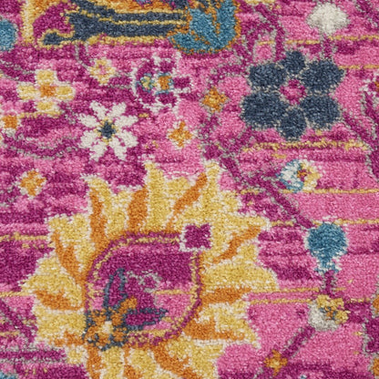 9' X 12' Pink Floral Power Loom Area Rug