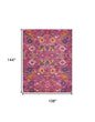 9' X 12' Pink Floral Power Loom Area Rug
