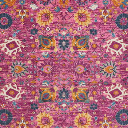 9' X 12' Pink Floral Power Loom Area Rug