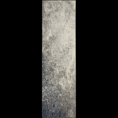 10' Black Abstract Power Loom Runner Rug