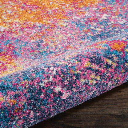 5' X 8' Blue Abstract Oval Rug