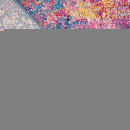 5' X 8' Blue Abstract Oval Rug