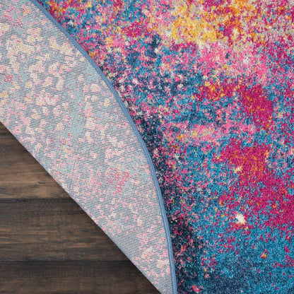 5' X 8' Blue Abstract Oval Rug