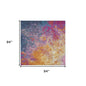 8' Blue Square Abstract Power Loom Area Rug
