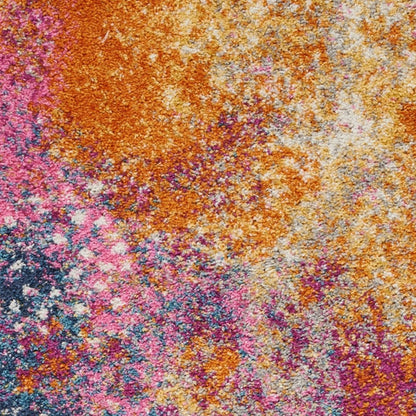 14' Blue Abstract Runner Rug