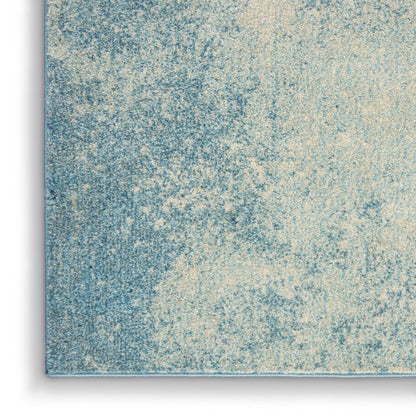 10' Blue Abstract Power Loom Runner Rug