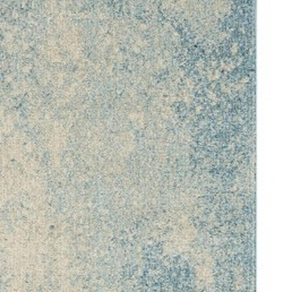 10' Blue Abstract Power Loom Runner Rug