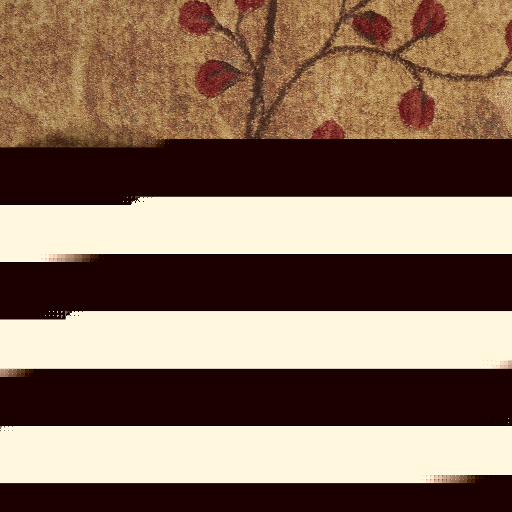 8' X 11' Brown Floral Power Loom Non Skid Area Rug