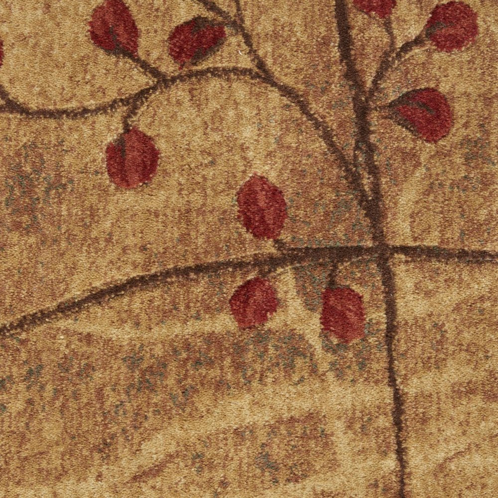 8' X 11' Brown Floral Power Loom Non Skid Area Rug