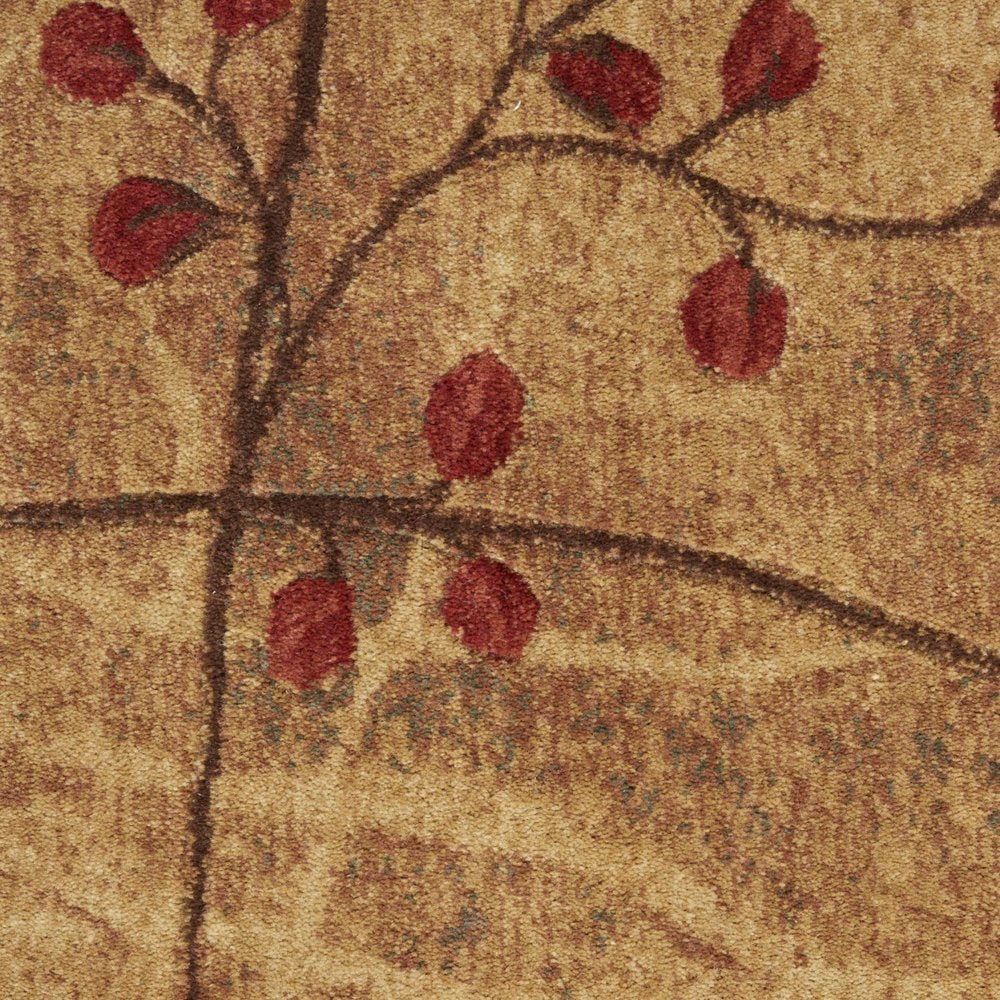 8' X 11' Brown Floral Power Loom Non Skid Area Rug