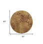 8' Brown Floral Power Loom Non Skid Round Rug
