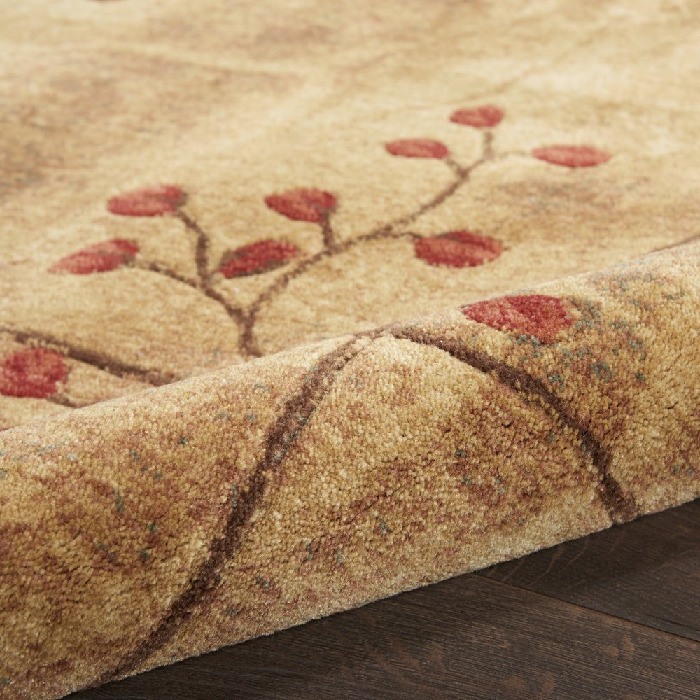 6' Brown Floral Power Loom Runner Rug