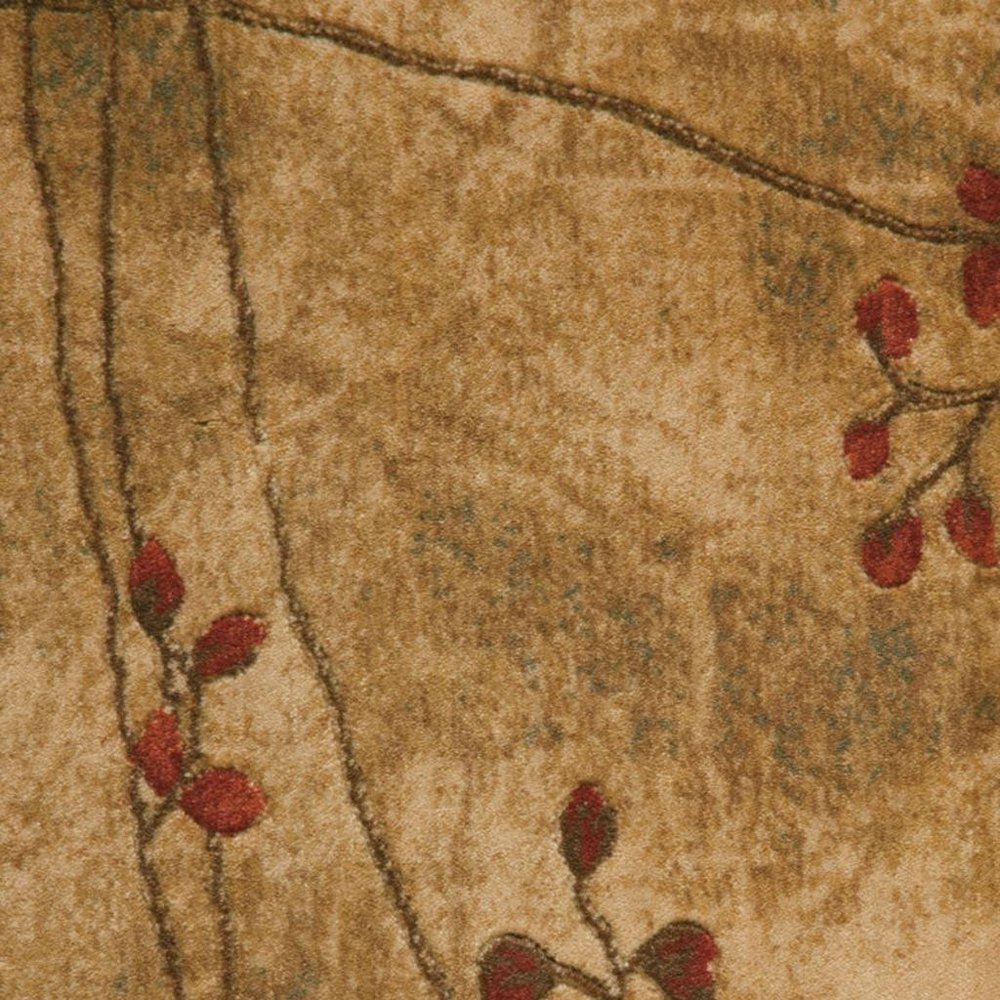 2' X 3' Brown Floral Power Loom Area Rug