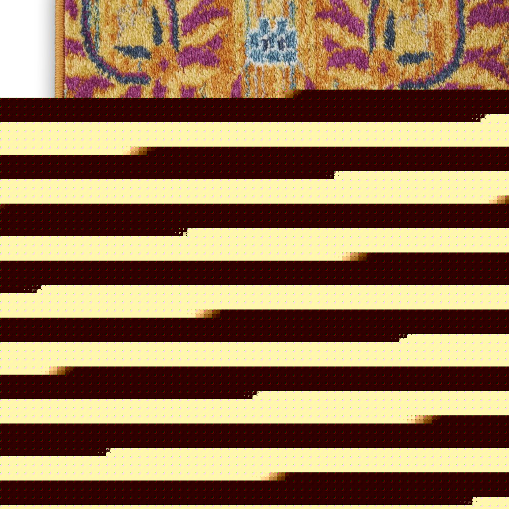 10' Gold Floral Power Loom Runner Rug