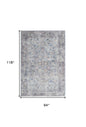 8' X 10' Gray Floral Power Loom Distressed Area Rug