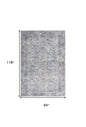 8' X 10' Gray Floral Power Loom Distressed Area Rug