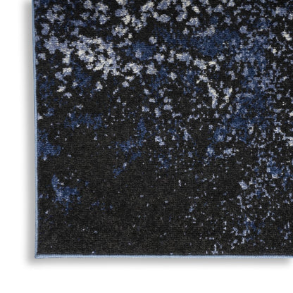 2' X 3' Light Blue Abstract Power Loom Distressed Area Rug