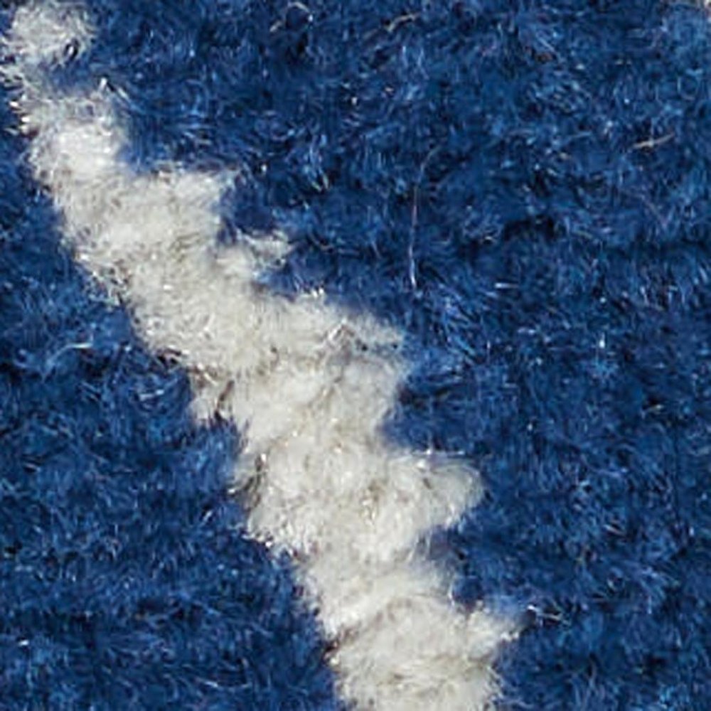 10' Navy Blue Floral Power Loom Runner Rug