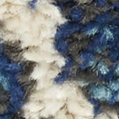 6' Navy Blue Floral Power Loom Runner Rug