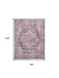 8' X 10' Red Floral Power Loom Distressed Washable Area Rug