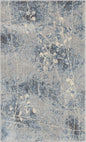 3' X 4' Blue Floral Power Loom Area Rug