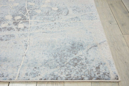 2' X 3' Blue Floral Power Loom Area Rug