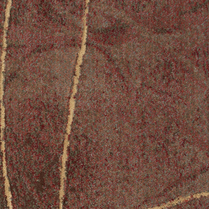 8' X 11' Brown Floral Power Loom Non Skid Area Rug