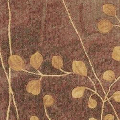 8' X 11' Brown Floral Power Loom Non Skid Area Rug