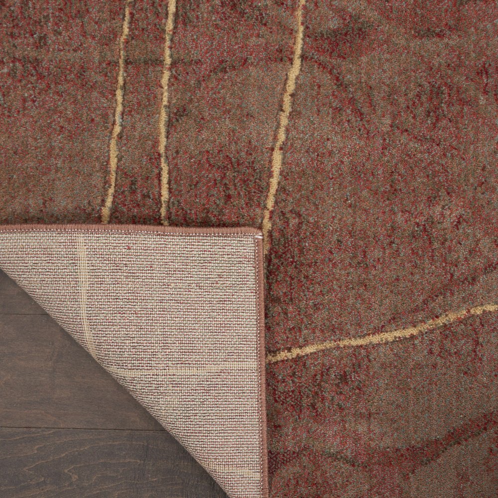 8' X 11' Brown Floral Power Loom Non Skid Area Rug