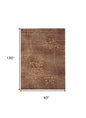 8' X 11' Brown Floral Power Loom Non Skid Area Rug