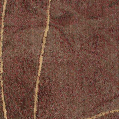 6' Brown Round Floral Power Loom Area Rug