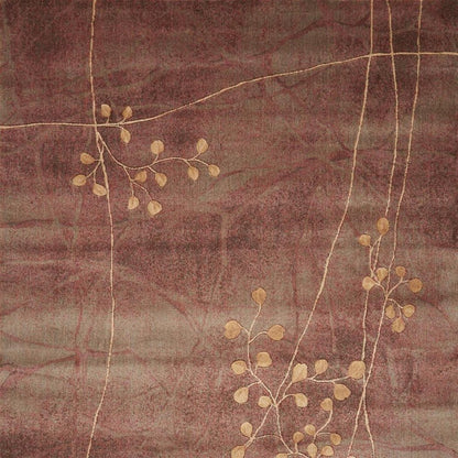 5' X 8' Brown Floral Power Loom Area Rug
