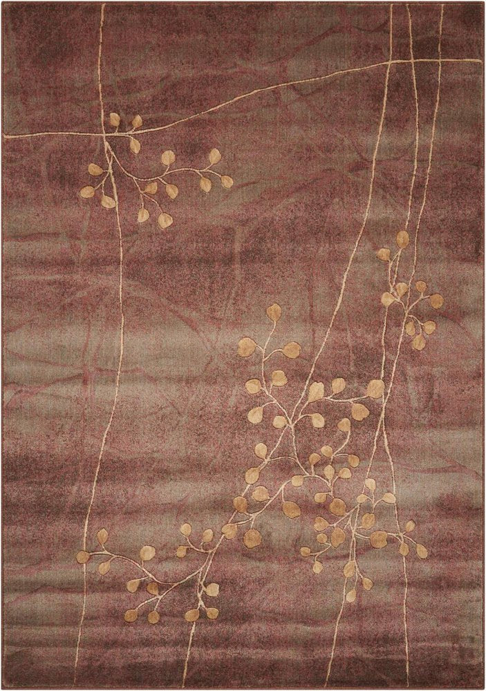5' X 8' Brown Floral Power Loom Area Rug